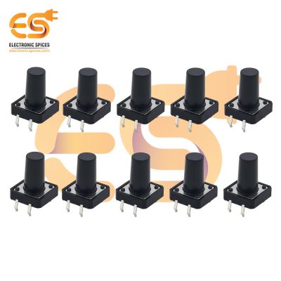 12 x 12 x 15mm Black color tactile momentary push button switch pack of 10pcs