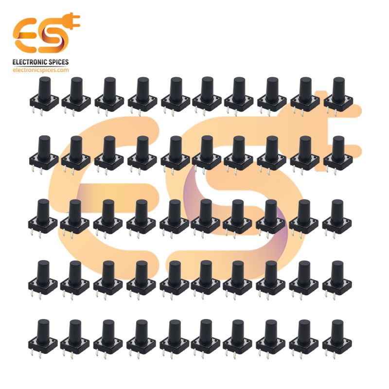 12 x 12 x 15mm Black color tactile momentary push button switches pack of 500pcs