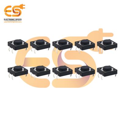 12 x 12 x 5mm Black color tactile momentary push button switch pack of 10pcs