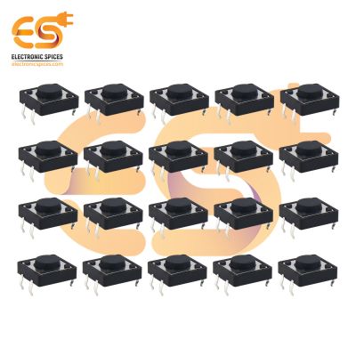 12 x 12 x 5mm Black color tactile momentary push button switches pack of 100pcs