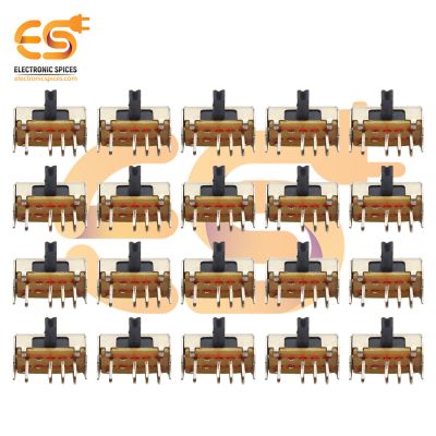 SK23D07 0.5A 50V DP6T 8 pin L shape metal body panel mount plastic handles slide switches pack of 100pcs