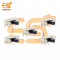 SK23D06 0.5A 50V DP6T 8 pin L shape metal body panel mount plastic handle slide switch pack of 5pcs