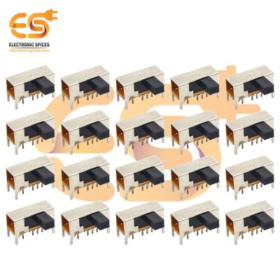 SK23D05 0.5A 50V DP6T 8 pin L shape metal body panel mount plastic handles slide switches pack of 100pcs