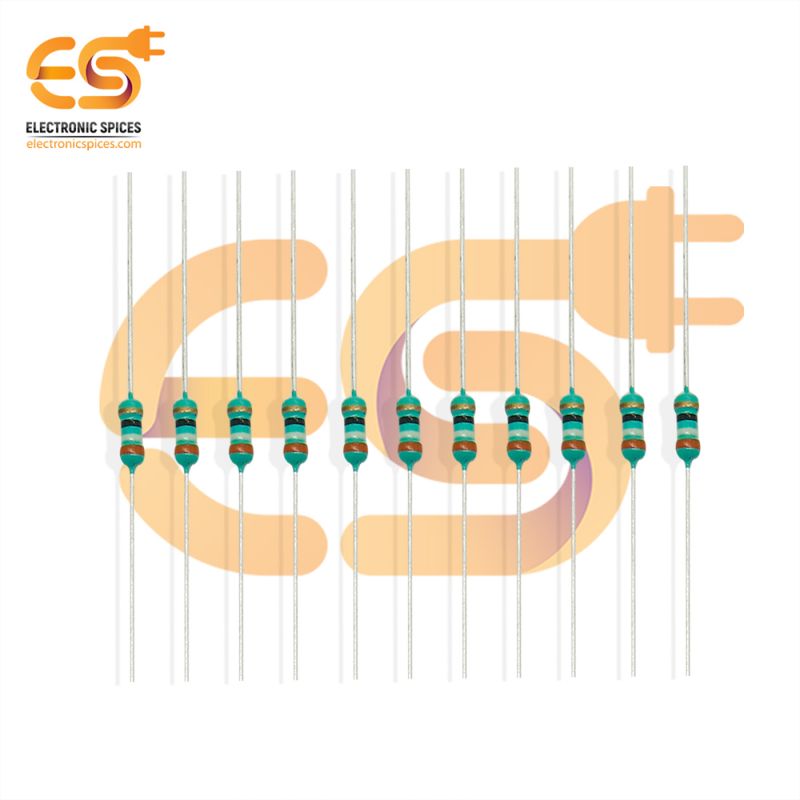Electronic Spices 5000Pcs 390 Ohm (Ω) 1/4 (0.25 watt) ±5% Tolerance 390 MR Ω ohm MF Through Hole Resistors Axial Lead