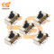 SK23D09 0.5A 50V DP3T 8 pin L shape metal body panel mount plastic handle slide switch pack of 5pcs