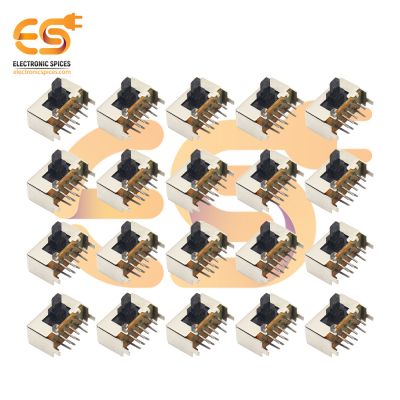 SK23D09 0.5A 50V DP3T 8 pin L shape metal body panel mount plastic handles slide switches pack of 100pcs