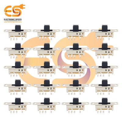 SS23E04G5 0.3A 30V DP3T 8 pin metal body panel mount plastic handles slide switches pack of 100pcs