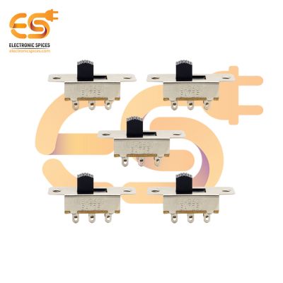 SS22L15G6 0.3A 30V DPDT 6 pin metal body panel mount plastic handle slide switch pack of 5pcs