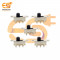 SS22L15G6 0.3A 30V DPDT 6 pin metal body panel mount plastic handle slide switch pack of 5pcs