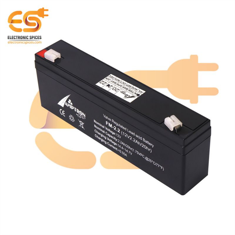 12V 2.2A Rechargeable valve regulated lead acid battery's pack of 10pcs