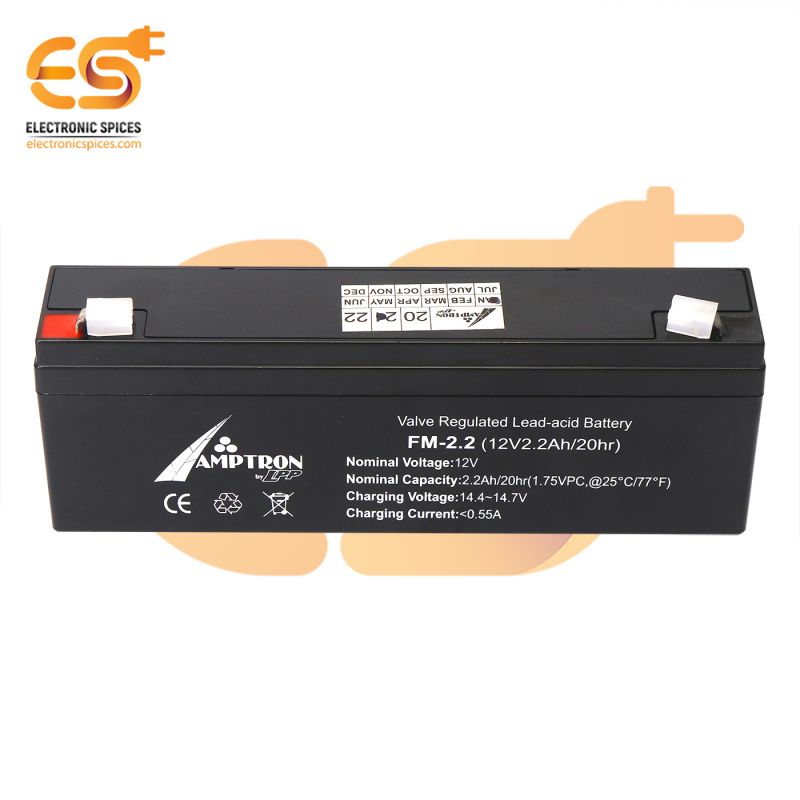 12V 2.2A Rechargeable valve regulated lead acid battery's pack of 10pcs