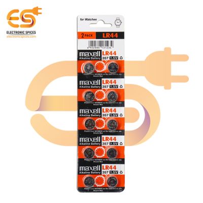 LR44 1.5V Non rechargeable round Alkaline button cell pack of 10 cells