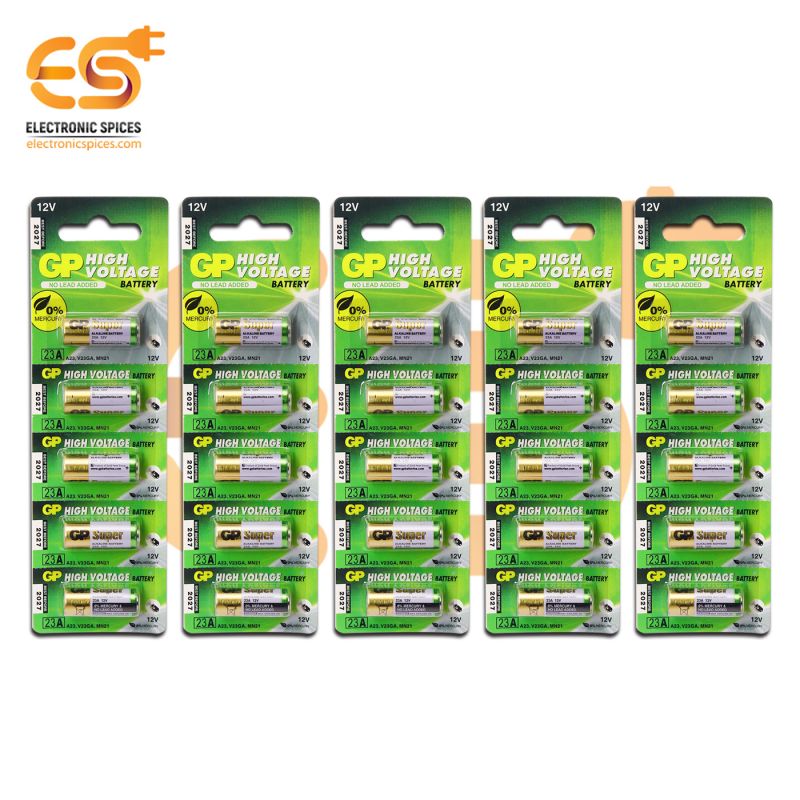 Buy 12V 23A Non rechargeable Alkaline battery cells pack of 25 cells