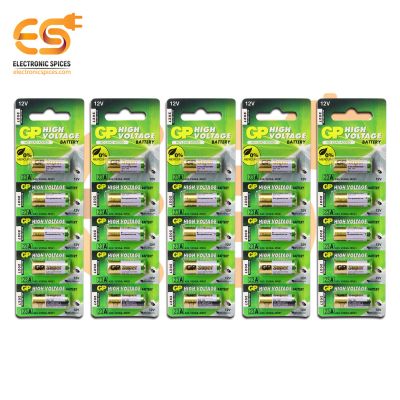 12V 23A Non rechargeable cylindrical Alkaline battery cells pack of 25 cells