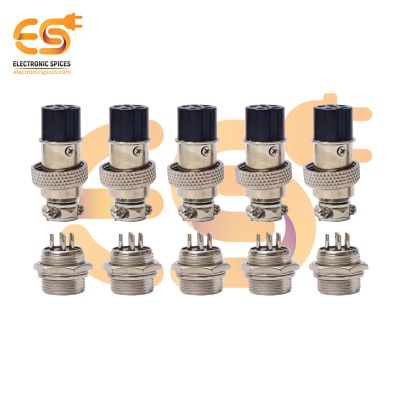 GX16 6 pin 5A Male and Female metal aviation connectors pack of 5 pair