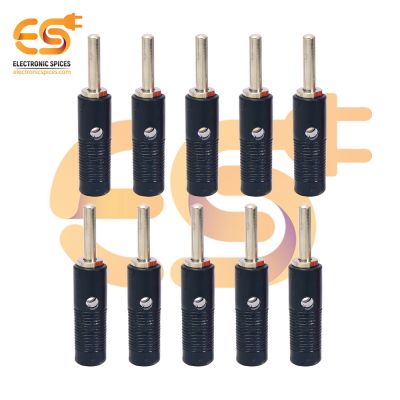4mm 15A Black color Male plug banana connectors pack of 10pcs