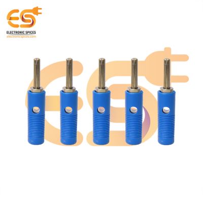 4mm 15A Blue color Male plug banana connector pack of 5pcs
