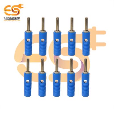 4mm 15A Blue color Male plug banana connectors pack of 10pcs