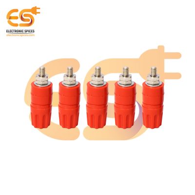 4mm 10A Red color Female socket banana connector pack of 5pcs