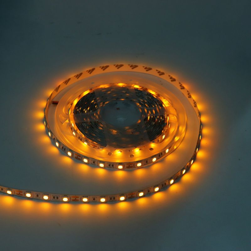 12V DC Amber color  5050 SMD LED strip roll of 5 meter