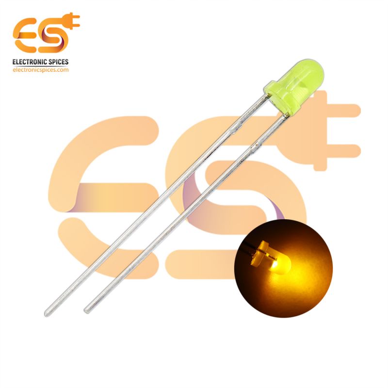 3mm Yellow color LEDs round shape pack of 100 (Yellow in Yellow)