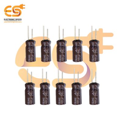 10 uf 25V Polarized electrolytic capacitor pack of 10pcs