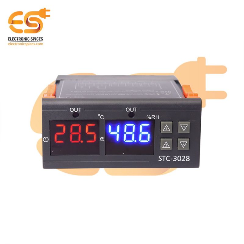 STC3028 12V DC Dual LED display temperature and humidity controller thermostat with Probe
