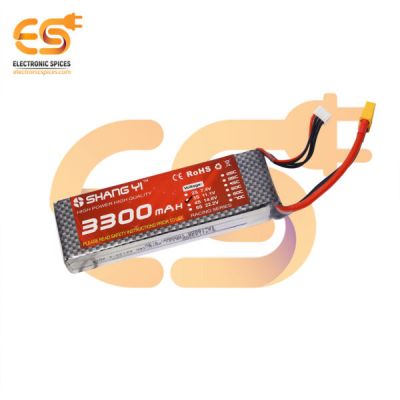 3300mAh 3S 11.1V Lithium polymer (LiPo) rechargeable battery with XT60 female connector 30C