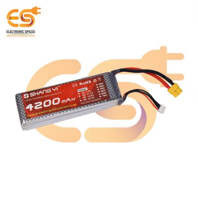 4200mAh 3S 11.1V Lithium polymer (LiPo) rechargeable battery with XT60 female connector 35C