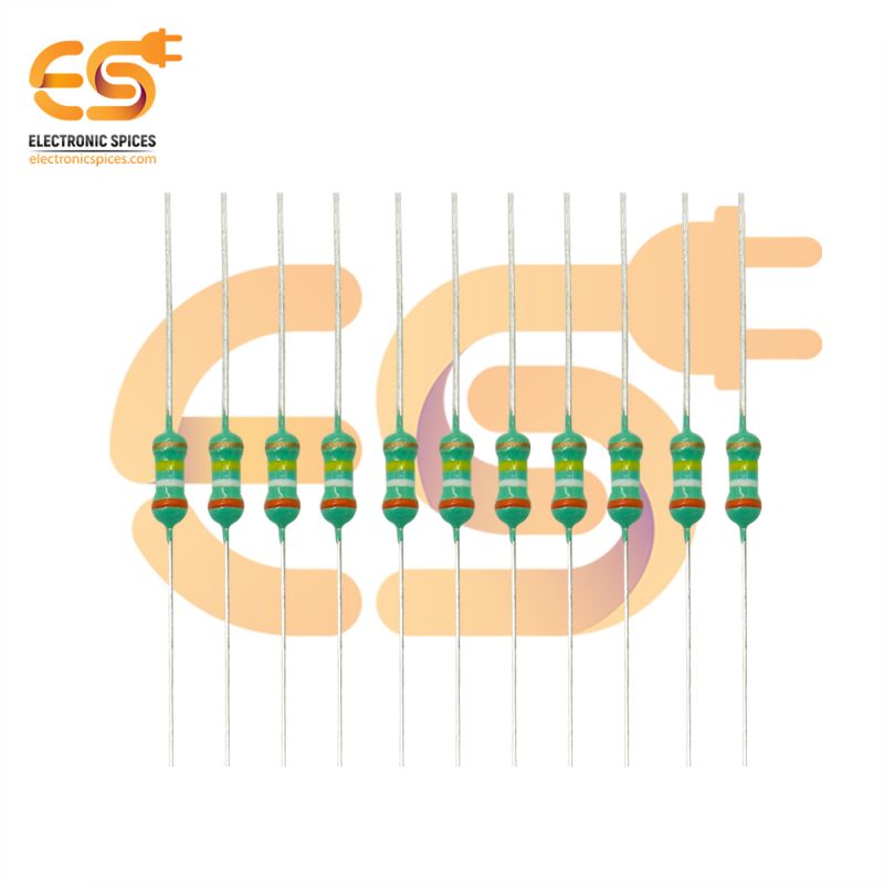 Electronic Spices 50Pcs 390k Ohm (Ω) 1/4 (0.25 watt) ±5% Tolerance 390k MR Ω ohm MF Through Hole Resistors Axial Lead