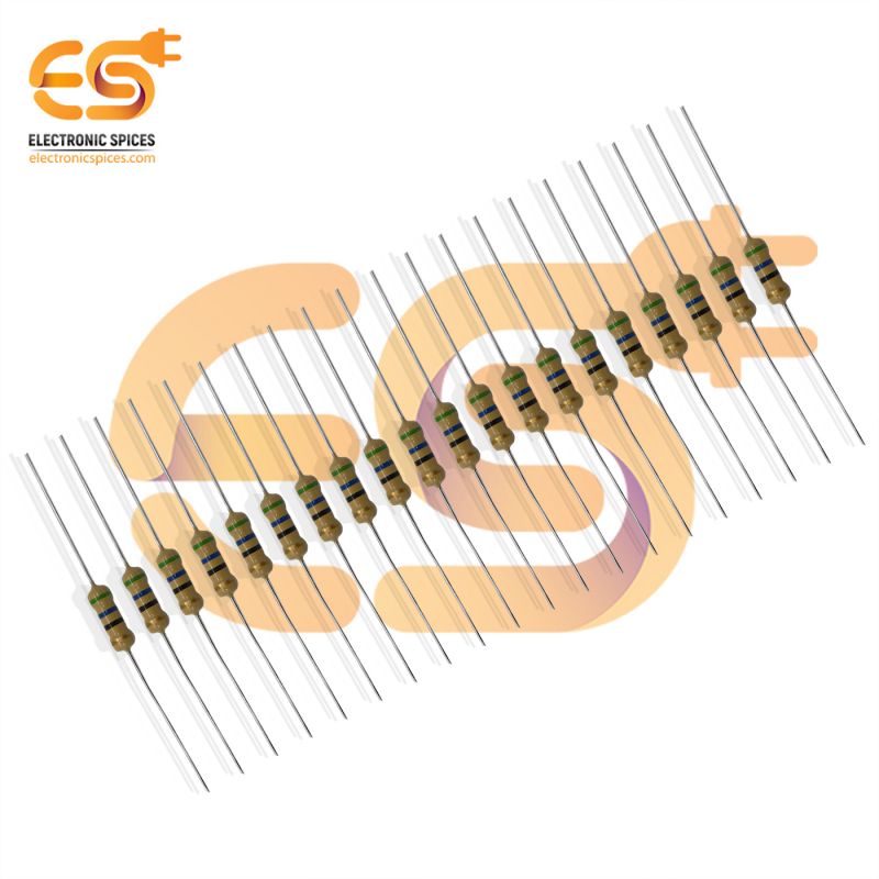500Pcs 56 Ohm (Ω) 1/2w (0.50 watt) ±5% Tolerance 56 MR Ω ohm MF Through Hole Resistors Axial Lead