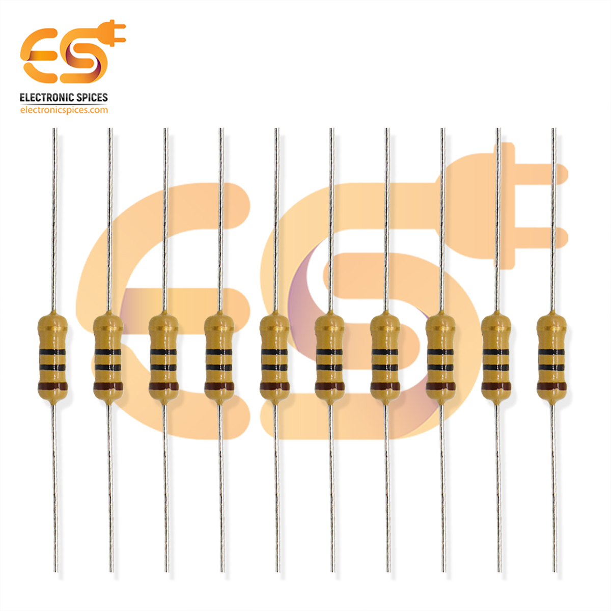 Buy 10 ohm ( Ω ) 1/2 watt carbon film resistor pack of 50pcs