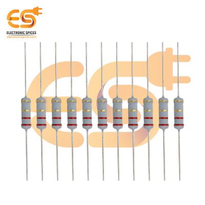 Electronic Spices 20Pcs 2.2 Ohm (Ω) 2watt ±5% Tolerance 2.2 MR Ω ohm MF Through Hole Resistors Axial Lead