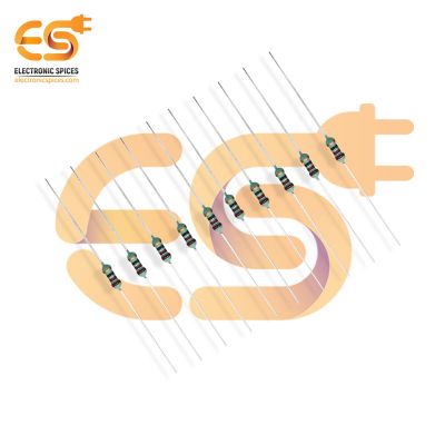 Electronic Spices 50Pcs 220 Ohm (Ω) 1/4 (0.25 watt) ±5% Tolerance 220 MR Ω ohm MF Through Hole Resistors Axial Lead