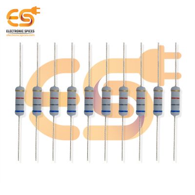 Electronic Spices 20Pcs 6.8K Ohm (Ω) 2watt ±5% Tolerance 6.8K MR Ω ohm MF Through Hole Resistors Axial Lead