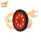 75mm x 8mm Hard plastic build rubber cover red color BO motor compatible DIY project wheel pack of 2pcs