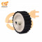 55mm x 20mm Hard plastic build rubber cover white color 6mm rod compatible disc robot wheel pack of 1pcs