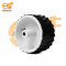 70mm x 40mm Hard plastic build rubber cover white color 6mm rod compatible robot wheel pack of 1pcs