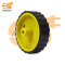 70mm x 17mm Hard plastic build rubber cover yellow color BO motor compatible disc DIY project wheel pack of 1pcs