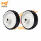 65mm x 17mm Hard plastic build rubber cover white color 6mm rod compatible DIY project wheel pack of 2pcs