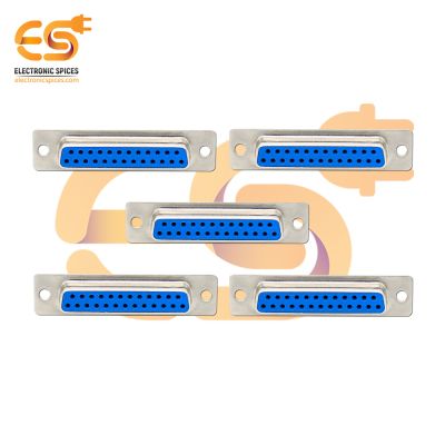 DB-25 25 through hole D-sub miniature female connector with backshell pack of 5pcs