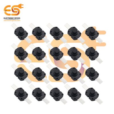 Black color 1612YD 9mm metal plates 1A 30V SPST self locking tactile switches pack of 100pcs