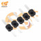 Black color 1612YD 17mm metal plate 1A 30V SPST self locking tactile switch pack of 5pcs