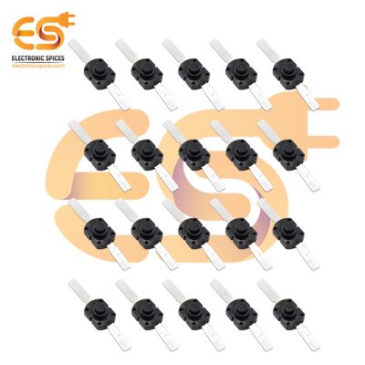 Black color 1612YD 17mm metal plates 1A 30V SPST self locking tactile switches pack of 100pcs