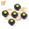 Yellow and black color 1412YD 5mm metal plate 1A 30V SPST self locking tactile switch pack of 5pcs