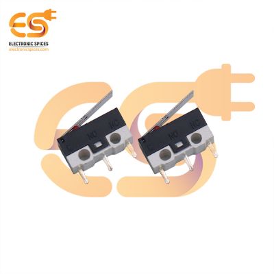 KW3 2A 125V SPCO Micro size Black color lever arm plastic switch pack of 2pcs