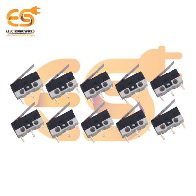 KW3 2A 125V SPCO Micro size Black color lever arm plastic switches pack of 10pcs