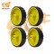 70mm x 17mm Hard plastic build rubber cover yellow color BO motor compatible disc DIY project wheel pack of 4pcs