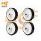 65mm x 17mm Hard plastic build rubber cover white color 6mm rod compatible DIY project wheel pack of 4pcs