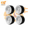 70mm x 40mm Hard plastic build rubber cover white color 6mm rod compatible robot wheel pack of 4pcs
